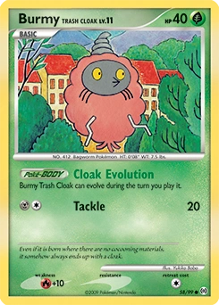Burmy Trash Cloak Pokémon card, number 58