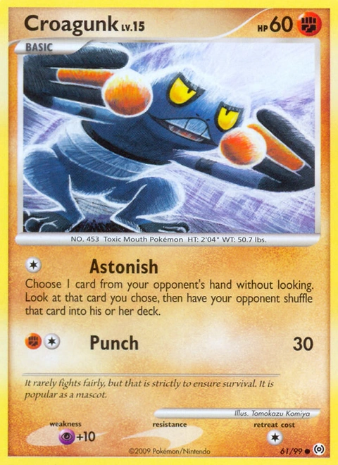Croagunk Pokémon card from Arceus, number 61 (Standard print)