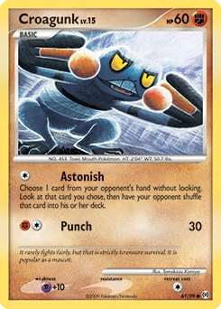 Croagunk Pokémon card, number 61