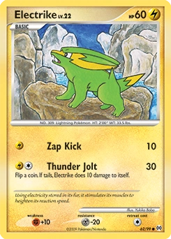 Electrike Pokémon card, number 62