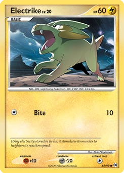 Electrike Pokémon card, number 63