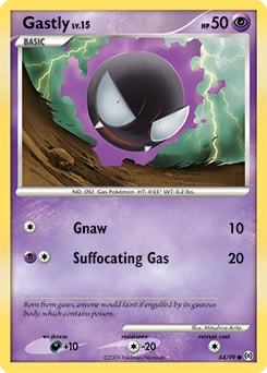 Gastly Pokémon card, number 64