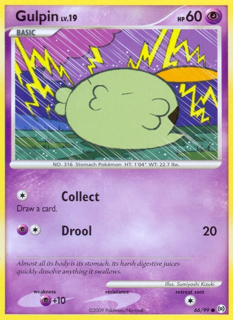 Gulpin Pokémon card from Arceus, number 66 (Standard print)