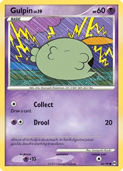 Gulpin Pokémon card, number 66