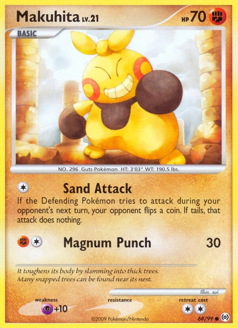 Makuhita Pokémon card from Arceus, number 68 (Standard print)