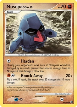 Nosepass Pokémon card, number 69