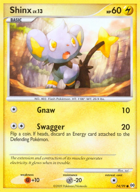 Shinx Pokémon card from Arceus, number 74 (Standard print)