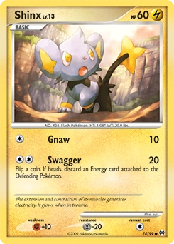 Shinx Pokémon card, number 74
