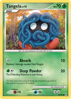 Tangela Pokémon card, number 76