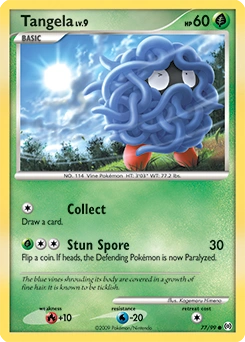 Tangela Pokémon card, number 77