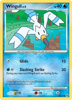 Wingull Pokémon card, number 80