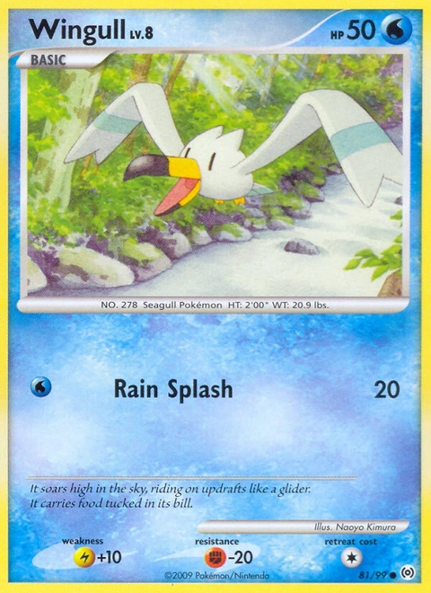Wingull Pokémon card from Arceus, number 81 (Standard print)
