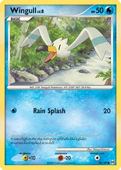 Wingull Pokémon card, number 81