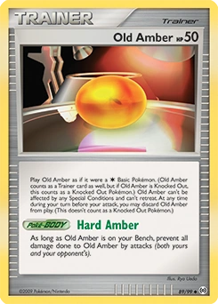 Old Amber Pokémon card, number 89