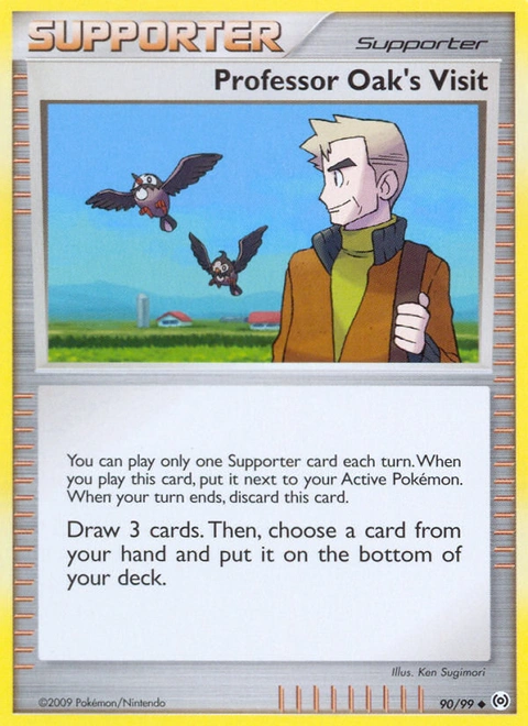 Professor Oak's Visit Pokémon card from Arceus, number 90 (Standard print)