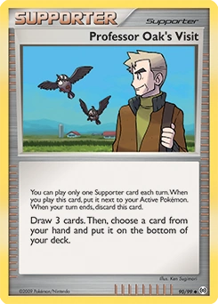 Professor Oak's Visit Pokémon card, number 90