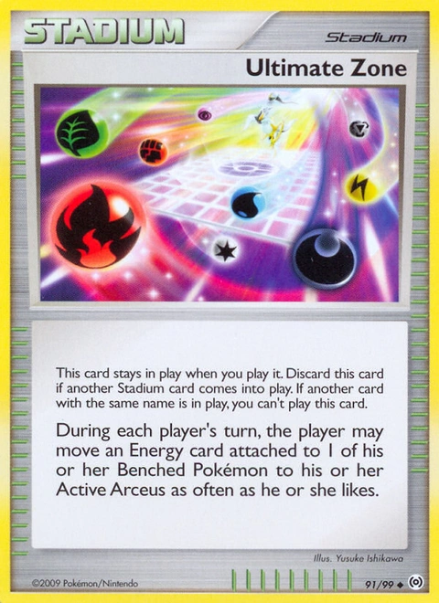 Ultimate Zone Pokémon card from Arceus, number 91 (Standard print)