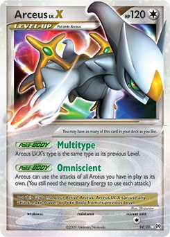 Arceus LV.X Pokémon card, number 94