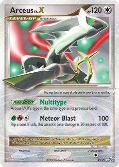 Arceus LV.X Pokémon card, number 95