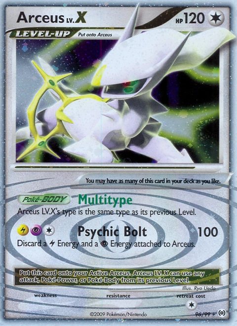 Arceus LV.X Pokémon card from Arceus, number 96 (Holo print)