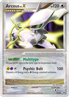 Arceus LV.X Pokémon card, number 96