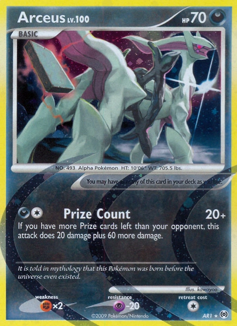 Arceus Pokémon card from Arceus, number AR1 (Holo print)
