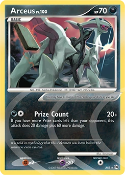 Arceus Pokémon card, number AR1