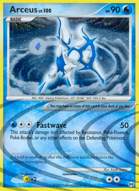 Arceus Pokémon card from Arceus, number AR4 (Holo print)