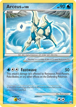 Arceus Pokémon card, number AR4
