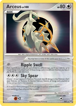 Arceus Pokémon card, number AR5