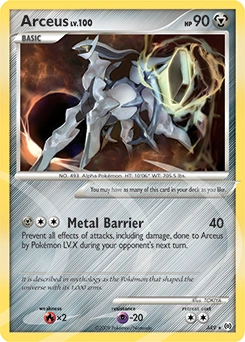 Arceus Pokémon card, number AR9