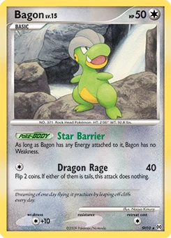 Bagon Pokémon card, number SH10