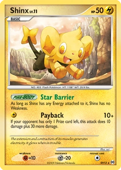 Shinx Pokémon card, number SH12