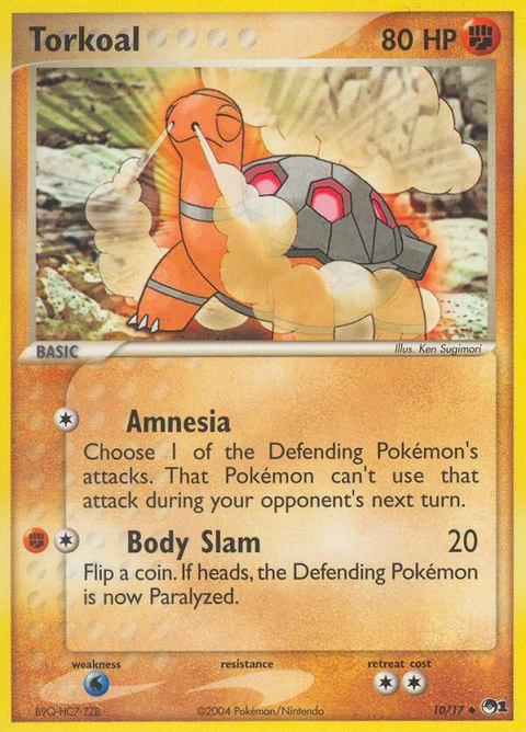 Torkoal Pokémon card from POP Series 1, number 10 (Standard print)