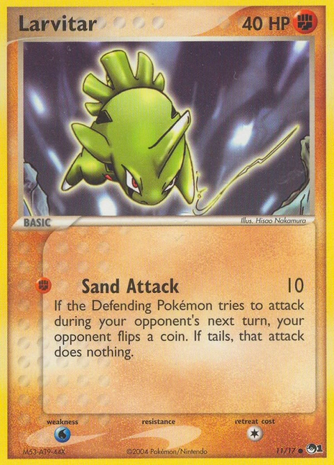 Larvitar Pokémon card from POP Series 1, number 11 (Standard print)