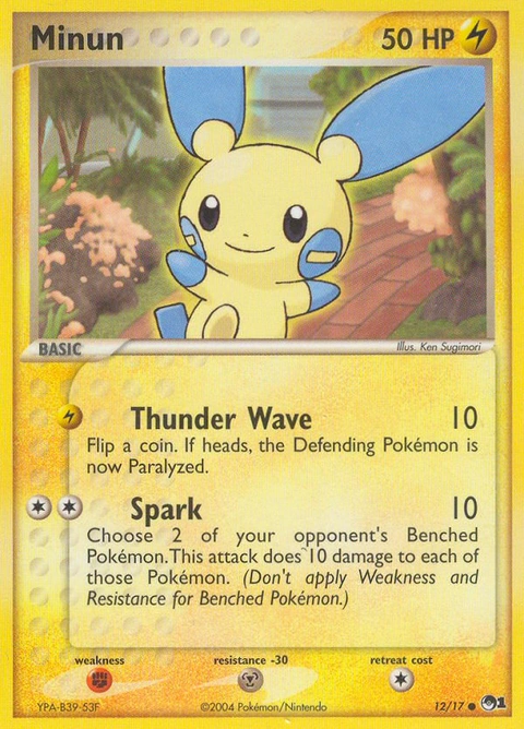 Minun Pokémon card from POP Series 1, number 12 (Standard print)