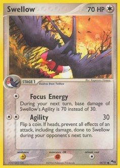 Swellow Pokémon card, number 15