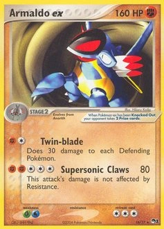 Armaldo ex Pokémon card, number 16