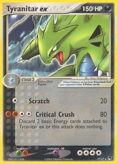Tyranitar ex Pokémon card, number 17