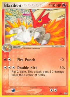 Blaziken Pokémon card, number 1