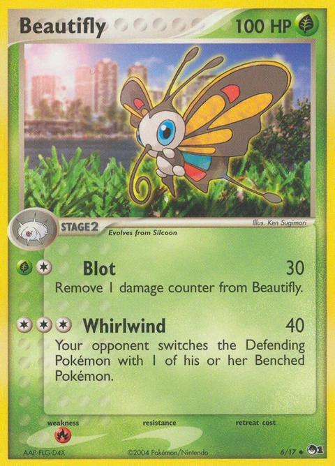 Beautifly Pokémon card from POP Series 1, number 6 (Standard print)