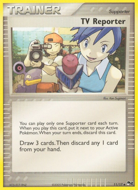 TV Reporter Pokémon card from POP Series 2, number 11 (Standard print)