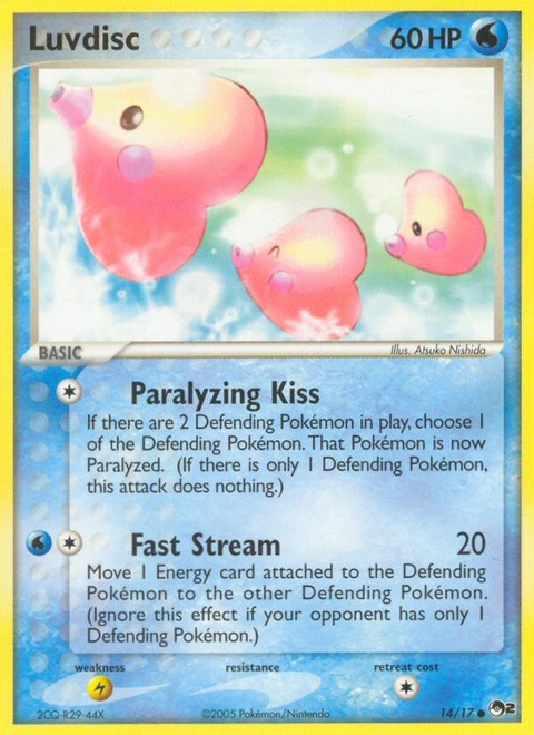Luvdisc Pokémon card from POP Series 2, number 14 (Standard print)