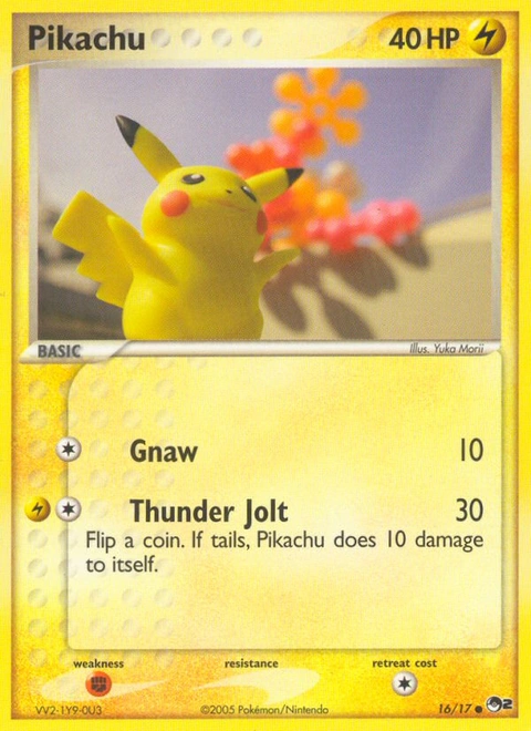 Pikachu Pokémon card from POP Series 2, number 16 (Standard print)