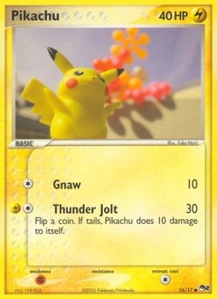 Pikachu Pokémon card, number 16