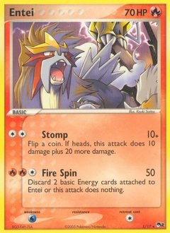 Entei Pokémon card, number 1