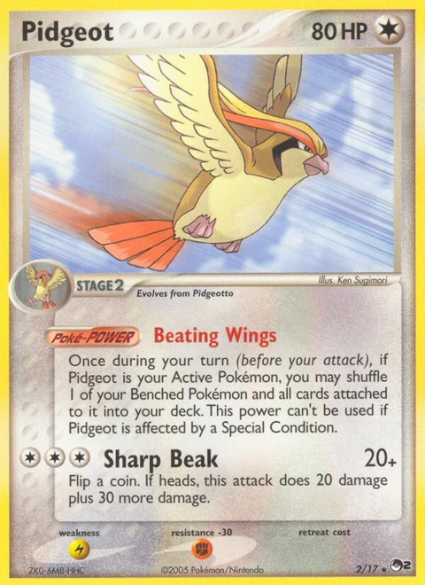 Pidgeot Pokémon card from POP Series 2, number 2 (Standard print)