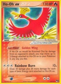 Ho-Oh ex Pokémon card, number 17
