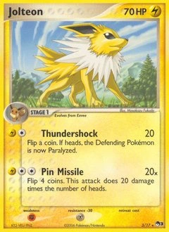 Jolteon Pokémon card, number 3
