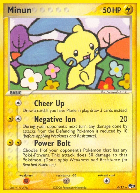 Minun Pokémon card from POP Series 3, number 4 (Standard print)